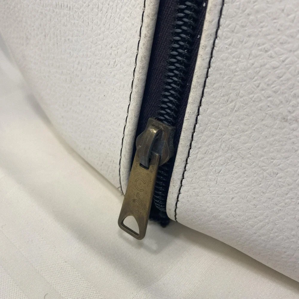 Phillips Andover Vintage Leather Gym Duffel Blue And White With Working Zipper